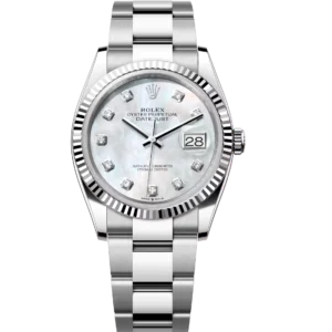 Rolex Datejust 31 Oyster Perpetual Oystersteel and white gold white mother-of-pearl, diamond-set dial Oyster band Reference 278274