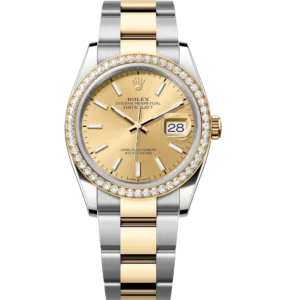 Rolex Datejust 36 Oyster Perpetual Oystersteel and yellow gold champagne-colour dial Oyster band Reference 126283RBR