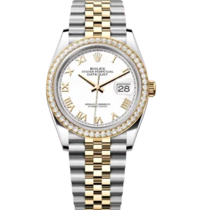 Rolex Datejust 36 Oyster Perpetual Oystersteel and yellow gold white dial Jubilee band Reference 126283RBR