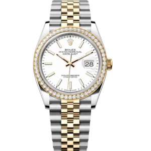 Rolex Datejust 36 Oyster Perpetual Oystersteel and yellow gold white dial Jubilee band Reference 126283RBR