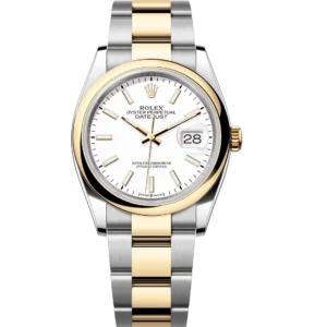 Rolex Datejust 36 Oyster Perpetual Oystersteel and yellow gold white dial Oyster band Reference 126203