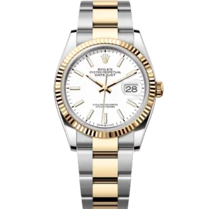 Rolex Datejust 36 Oyster Perpetual Oystersteel and yellow gold white dial Oyster band Reference 126233