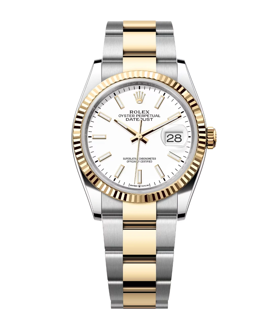 Rolex Datejust 36 Oyster Perpetual Oystersteel and yellow gold white dial Oyster band Reference 126233 1 Rolex Datejust 36 Oyster Perpetual Oystersteel and yellow gold white dial Oyster band Reference 126233