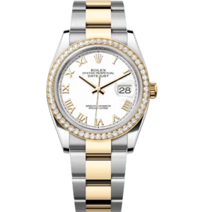 Rolex Datejust 36 Oyster Perpetual Oystersteel and yellow gold white dial Oyster band Reference 126283RBR
