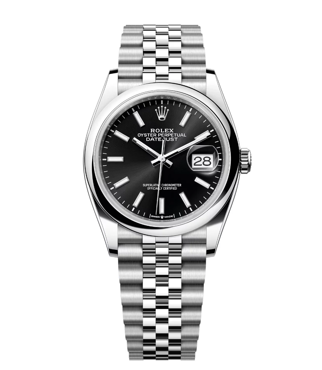 Rolex Datejust 36 Oyster Perpetual Oystersteel bright black dial Jubilee band Reference 126200 1 Rolex Datejust 36 Oyster Perpetual Oystersteel bright black dial Jubilee band Reference 126200