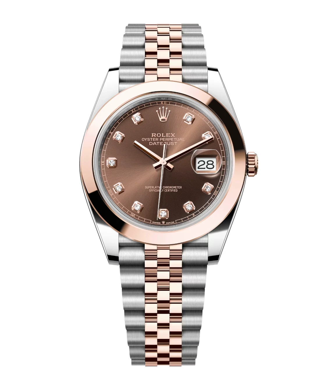 Rolex Datejust 41 Oyster Perpetual Oystersteel and Everose gold chocolate, diamond-set dial Jubilee band Reference 126301 1 Rolex Datejust 41 Oyster Perpetual Oystersteel and Everose gold chocolate, diamond-set dial Jubilee band Reference 126301