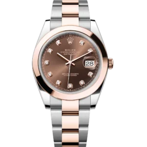 Rolex Datejust 41 Oyster Perpetual Oystersteel and Everose gold chocolate, diamond-set dial Oyster band Reference 126301
