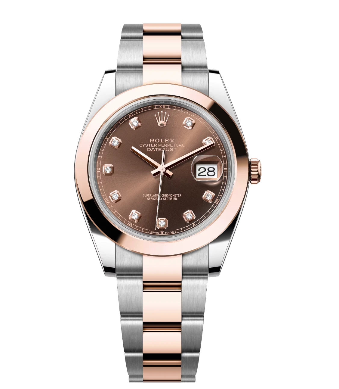 Rolex Datejust 41 Oyster Perpetual Oystersteel and Everose gold chocolate, diamond-set dial Oyster band Reference 126301 1 Rolex Datejust 41 Oyster Perpetual Oystersteel and Everose gold chocolate, diamond-set dial Oyster band Reference 126301