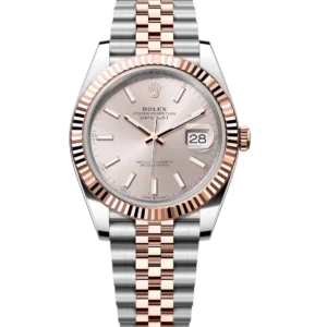 Rolex Datejust 41 Oyster Perpetual Oystersteel and Everose gold Sundust dial Jubilee band Reference 126331