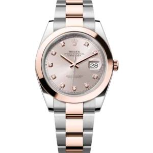 Rolex Datejust 41 Oyster Perpetual Oystersteel and Everose gold Sundust, diamond-set dial Oyster band Reference 126301
