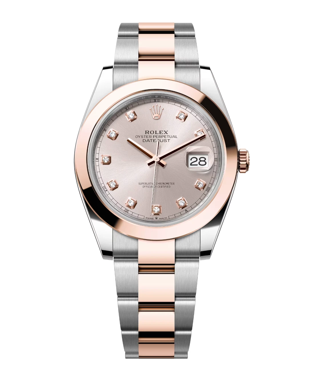 Rolex Datejust 41 Oyster Perpetual Oystersteel and Everose gold Sundust, diamond-set dial Oyster band Reference 126301 1 Rolex Datejust 41 Oyster Perpetual Oystersteel and Everose gold Sundust, diamond-set dial Oyster band Reference 126301