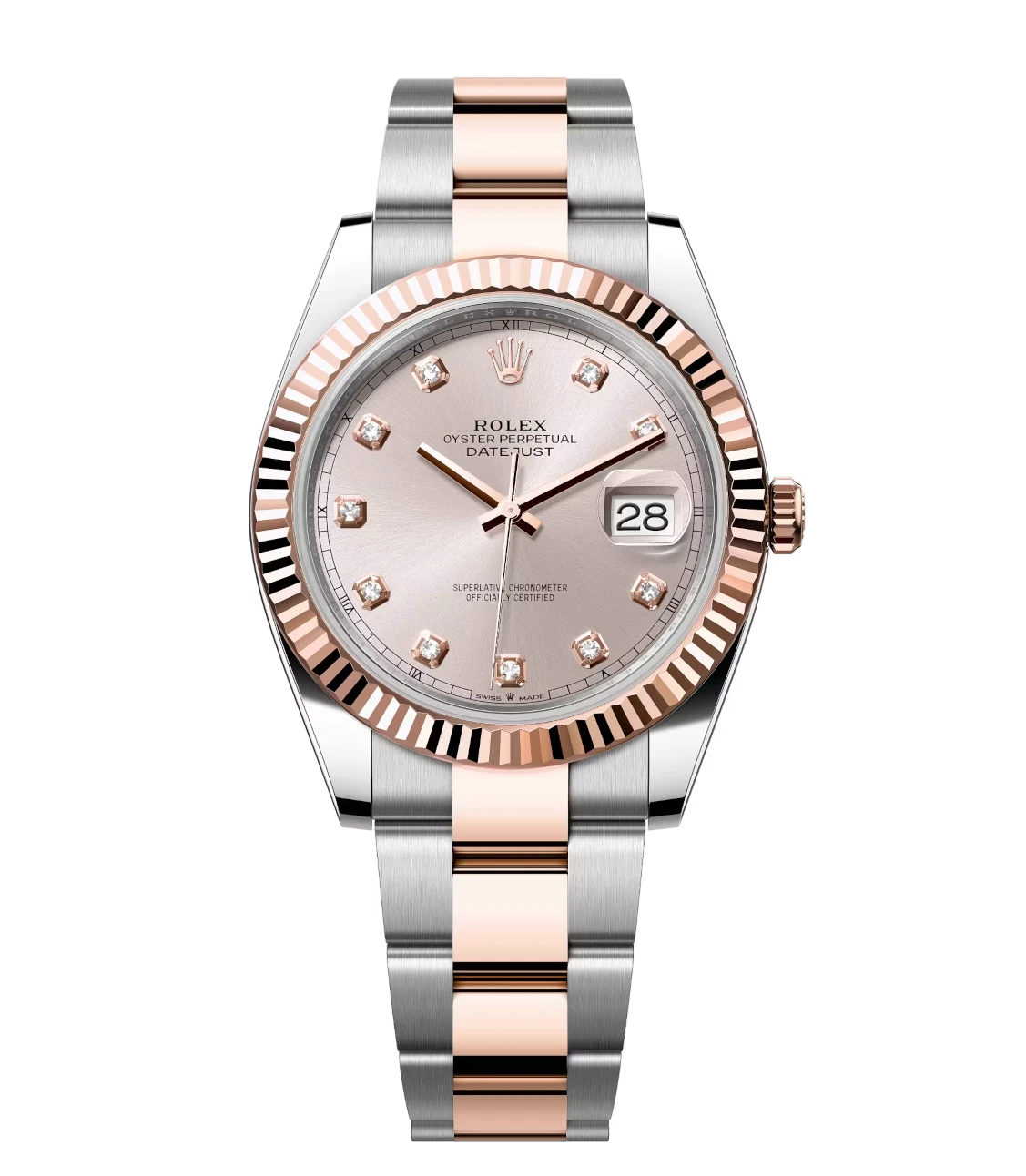 Rolex Datejust 41 Oyster Perpetual Oystersteel and Everose gold Sundust, diamond-set dial Oyster band Reference 126331 1 Rolex Datejust 41 Oyster Perpetual Oystersteel and Everose gold Sundust, diamond-set dial Oyster band Reference 126331