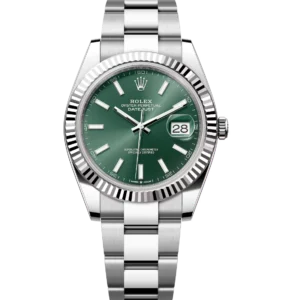 Rolex Datejust 41 Oyster Perpetual Oystersteel and white gold mint green dial Oyster band Reference 126334