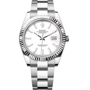 Rolex Datejust 41 Oyster Perpetual Oystersteel and white gold white dial Oyster band Reference 126334