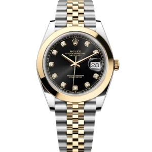 Rolex Datejust 36 Oyster Perpetual Oystersteel and yellow gold bright black, diamond-set dial Jubilee band Reference 126203