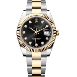 Rolex Datejust 41 Oyster Perpetual Oystersteel and yellow gold bright black, diamond-set dial Oyster band Reference 126333