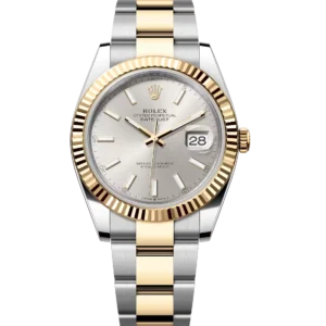 Rolex Datejust 41 Oyster Perpetual Oystersteel and yellow gold silver dial Oyster band Reference 126333