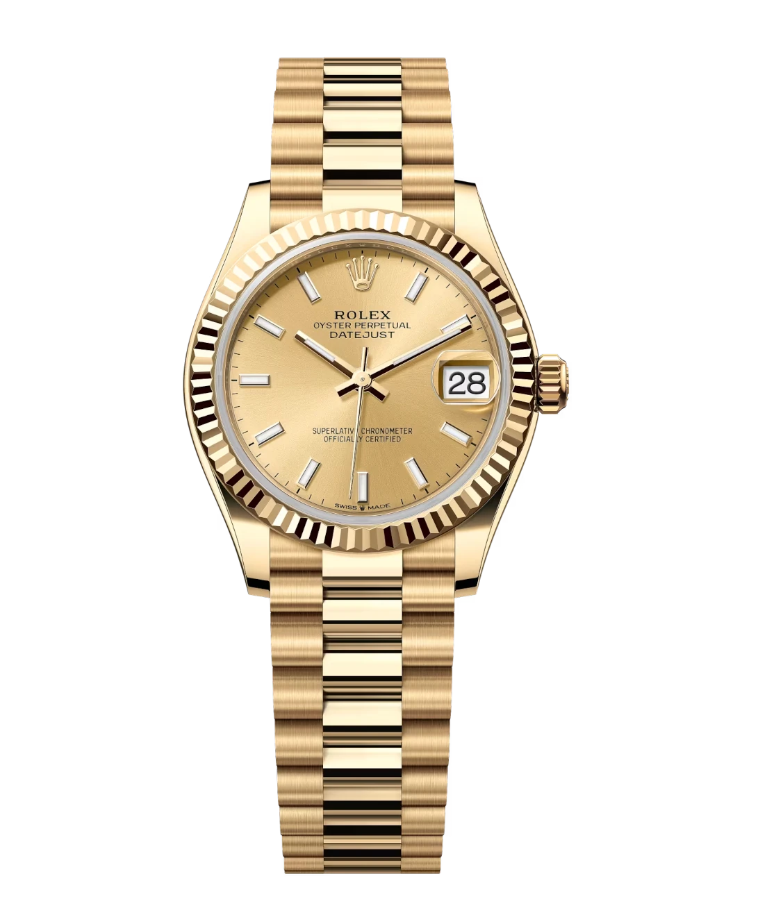 Rolex Datejust 31 Oyster Perpetual 18 ct yellow gold champagne-colour dial President band Reference 278278 1 Rolex Datejust 31 Oyster Perpetual 18 ct yellow gold champagne-colour dial President band Reference 278278