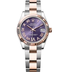 Rolex Datejust 31 Oyster Perpetual Oystersteel and Everose gold aubergine, diamond-set dial Oyster band Reference 278271