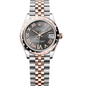 Rolex Datejust 31 Oyster Perpetual Oystersteel and Everose gold slate, diamond-set dial Jubilee band Reference 278341RBR