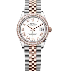 Rolex Datejust 31 Oyster Perpetual Oystersteel and Everose gold white dial Jubilee band Reference 278381RBR