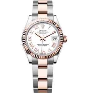 Rolex Datejust 31 Oyster Perpetual Oystersteel and Everose gold white dial Oyster band Reference 278271