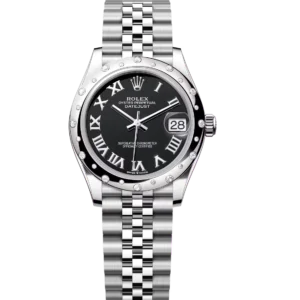 Rolex Datejust 31 Oyster Perpetual Oystersteel and white gold bright black dial Jubilee band Reference 278344RBR