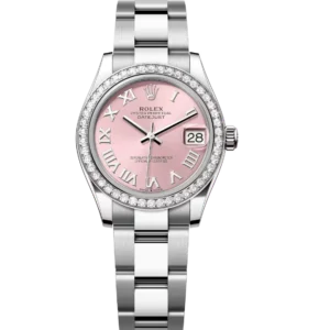 Rolex Datejust 31 Oyster Perpetual Oystersteel and white gold pink dial Oyster band Reference 278384RBR