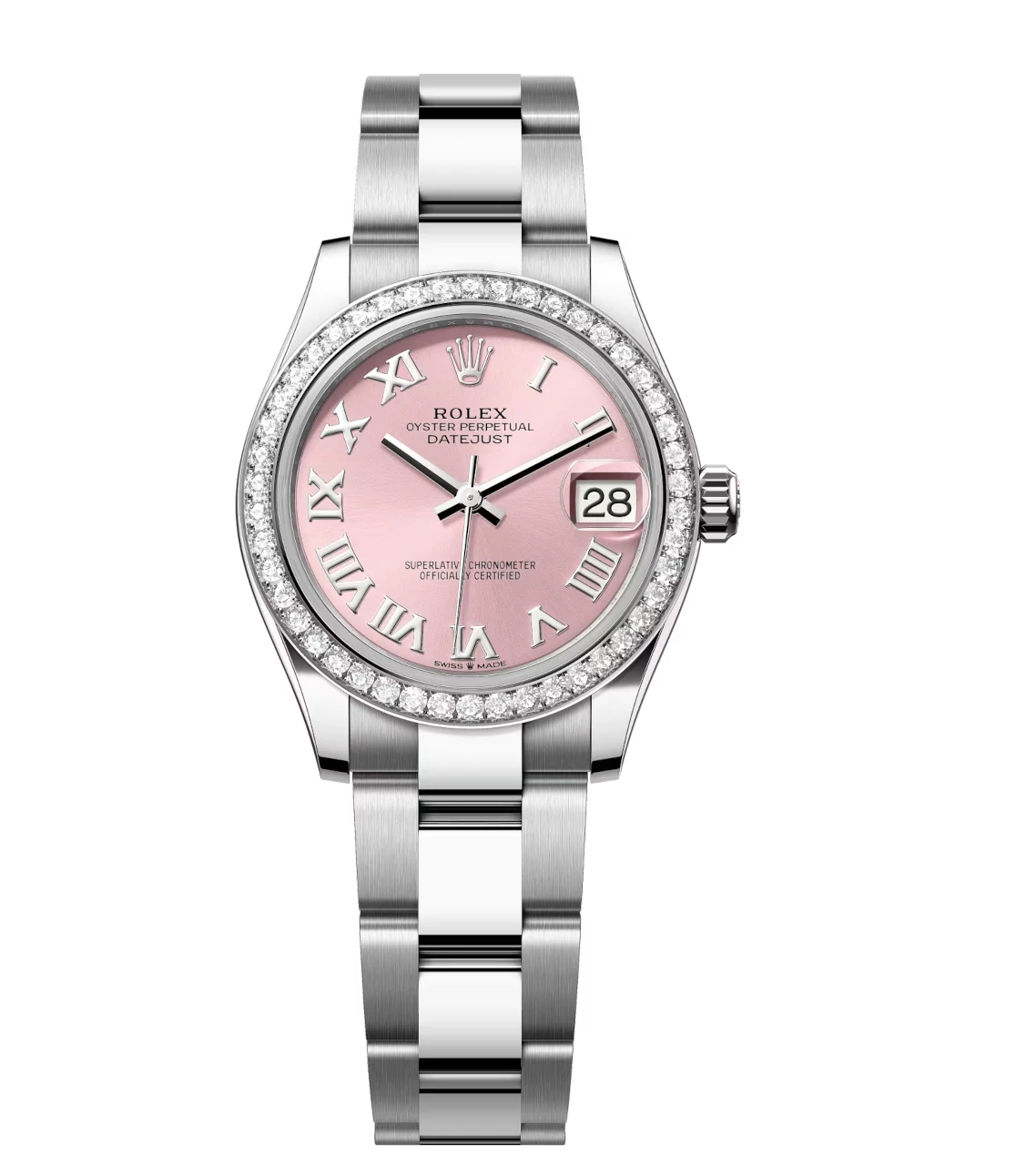 Rolex Datejust 31 Oyster Perpetual Oystersteel and white gold pink dial Oyster band Reference 278384RBR 1 Rolex Datejust 31 Oyster Perpetual Oystersteel and white gold pink dial Oyster band Reference 278384RBR