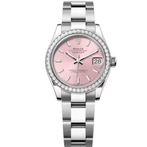 Rolex Lady-Datejust 28 Oyster Perpetual Oystersteel and white gold pink dial Oyster band Reference 279384RBR