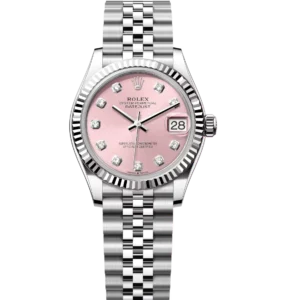 Rolex Datejust 31 Oyster Perpetual Oystersteel and white gold pink, diamond-set dial Jubilee band Reference 278274