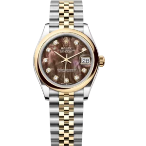 Rolex Datejust 31 Oyster Perpetual Oystersteel and yellow gold black mother-of-pearl, diamond-set dial Jubilee band Reference 278243