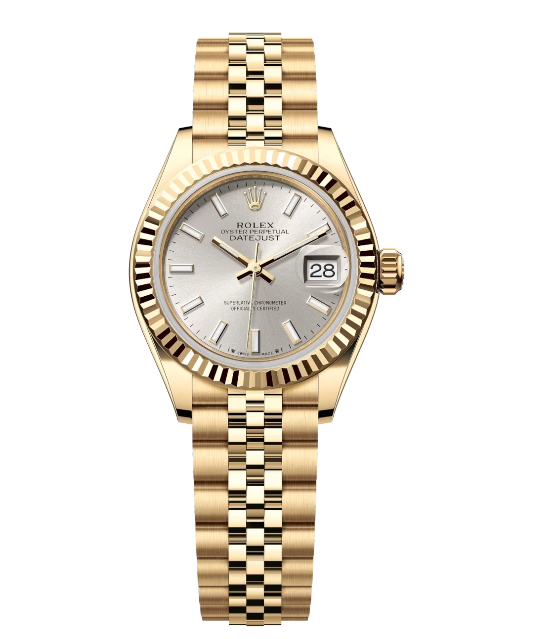 Rolex Lady-Datejust 28 Oyster Perpetual 18 ct yellow gold silver dial Jubilee band Reference 279178 1 Rolex Lady-Datejust 28 Oyster Perpetual 18 ct yellow gold silver dial Jubilee band Reference 279178