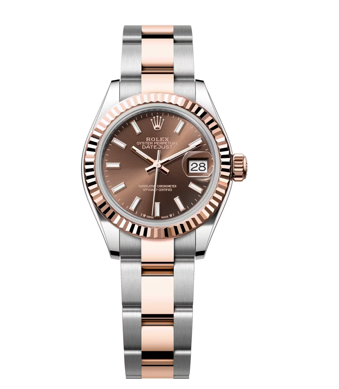 Rolex Lady-Datejust 28 Oyster Perpetual Oystersteel and Everose gold chocolate dial Oyster band Reference 279171 1 Rolex Lady-Datejust 28 Oyster Perpetual Oystersteel and Everose gold chocolate dial Oyster band Reference 279171