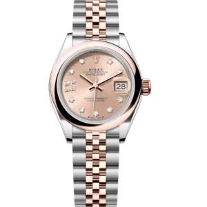 Rolex Lady-Datejust 28 Oyster Perpetual Oystersteel and Everose gold rosé colour, diamond-set dial Jubilee band Reference 279161