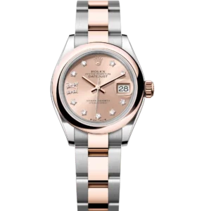 Rolex Lady-Datejust 28 Oyster Perpetual Oystersteel and Everose gold rosé colour, diamond-set dial Oyster band Reference 279161