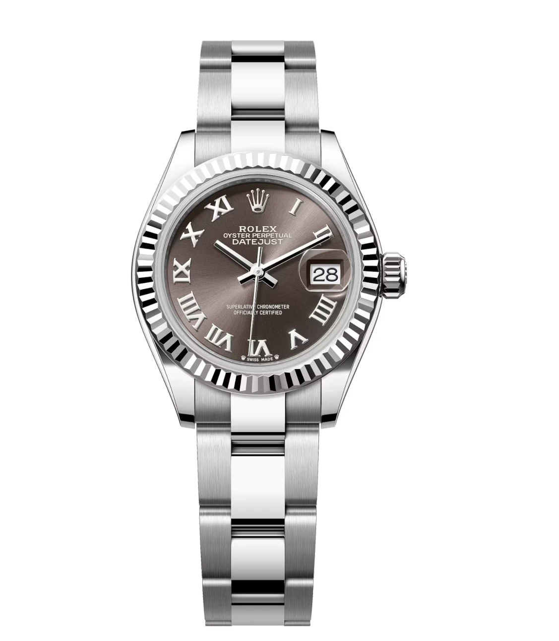 Rolex Lady-Datejust 28 Oyster Perpetual Oystersteel and white gold dark grey dial Oyster band Reference 279174 1 Rolex Lady-Datejust 28 Oyster Perpetual Oystersteel and white gold dark grey dial Oyster band Reference 279174