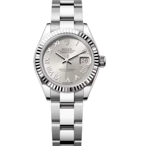 Rolex Lady-Datejust 28 Oyster Perpetual Oystersteel and white gold silver dial Oyster band Reference 279174
