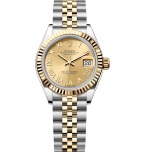 Rolex Lady-Datejust 28 Oyster Perpetual Oystersteel and yellow gold champagne-colour dial Jubilee band Reference 279173