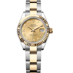 Rolex Lady-Datejust 28 Oyster Perpetual Oystersteel and yellow gold champagne-colour dial Oyster band Reference 279173