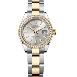 Rolex Lady-Datejust 28 Oyster Perpetual Oystersteel and yellow gold silver dial Oyster band Reference 279383RBR