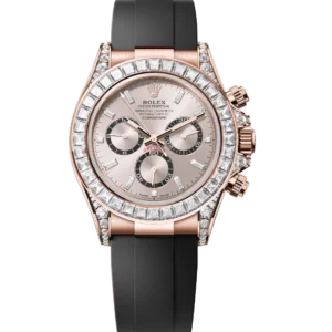 Rolex Cosmograph Daytona 40 Oyster Perpetual 18 ct Everose gold Sundust, diamond-set dial Oysterflex band Reference 126535TBR