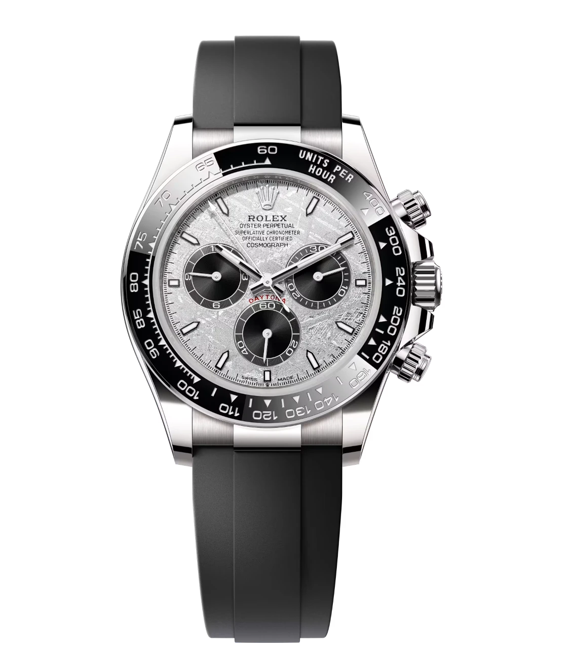 Rolex Cosmograph Daytona 40 Oyster Perpetual 18 ct white gold meteorite and black dial Oysterflex band Reference 126519LN 1 Rolex Cosmograph Daytona 40 Oyster Perpetual 18 ct white gold meteorite and black dial Oysterflex band Reference 126519LN