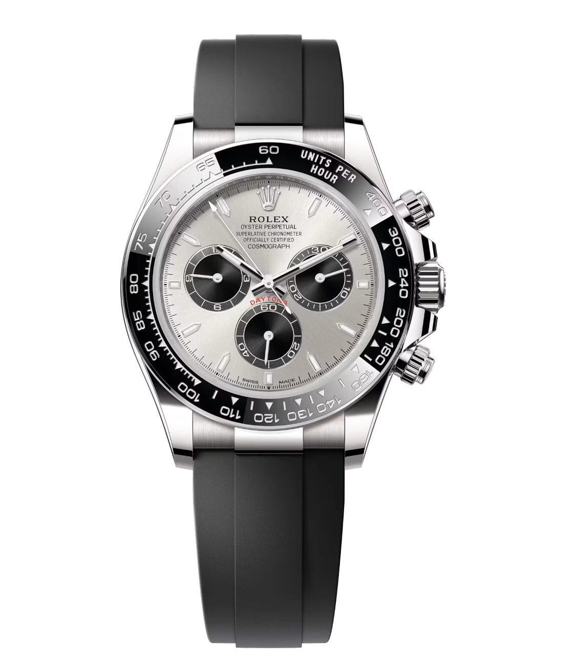 Rolex Cosmograph Daytona 40 Oyster Perpetual 18 ct white gold steel and bright black dial Oysterflex band Reference 126519LN 1 Rolex Cosmograph Daytona 40 Oyster Perpetual 18 ct white gold steel and bright black dial Oysterflex band Reference 126519LN