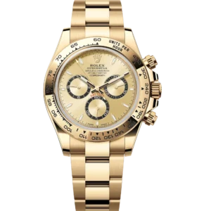 Home 52 Rolex Cosmograph Daytona 40 Oyster Perpetual 18 ct yellow gold golden dial Oyster band Reference 126508