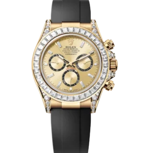 Home 51 Rolex Cosmograph Daytona 40 Oyster Perpetual 18 ct yellow gold golden, diamond-set dial Oysterflex band Reference 126538TBR