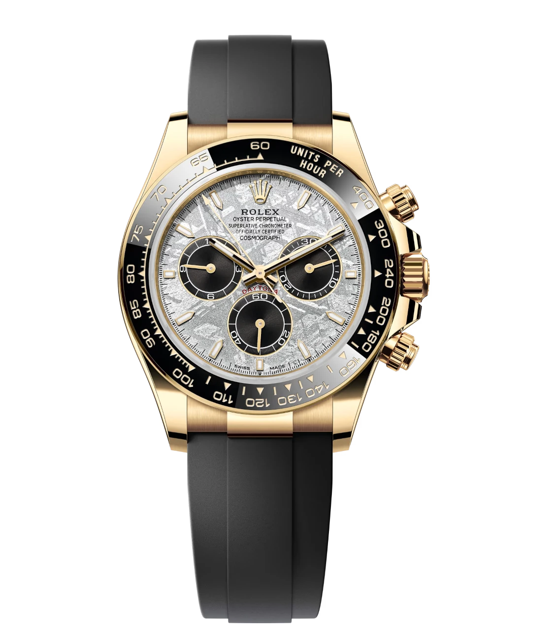 Rolex Cosmograph Daytona 40 Oyster Perpetual 18 ct yellow gold meteorite and black dial Oysterflex band Reference 126518LN 1 Rolex Cosmograph Daytona 40 Oyster Perpetual 18 ct yellow gold meteorite and black dial Oysterflex band Reference 126518LN