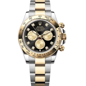 Rolex Cosmograph Daytona 40 Oyster Perpetual Oystersteel and yellow gold bright black and golden, diamond-set dial Oyster band Reference 126503