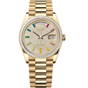 Rolex Day-Date 36 Oyster Perpetual 18 ct yellow gold diamond-paved dial diamond-set bezel President band Reference 128398TBR