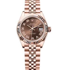 Rolex Lady-Datejust 28 Oyster Perpetual 18 ct Everose gold chocolate dial Jubilee band Reference 279175